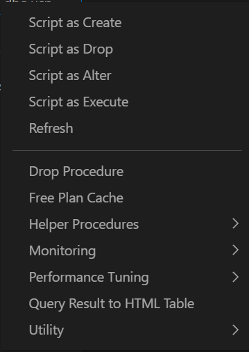 Demo of Stored Procedures Scripts